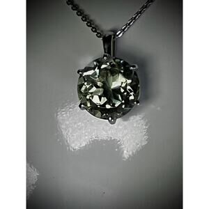 Prasiolite Jewelry Set: Sterling Silver Green Amethyst Necklace & Earrings